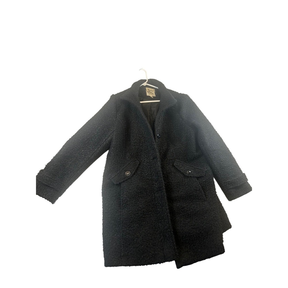 Marilyn &‎ Me Womens 1X Black Teddy Coat Long Sleeve Button Front Pockets